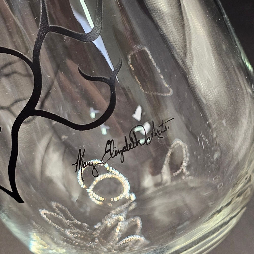 Mary Elizabeth Arts Birds Stemless Wine Glasses Tumblers Set of 4 Made USA 4.5" - Picture 4 of 9